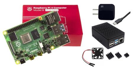 Kit Raspberry Pi 4 B 4gb Orig Uk Element14 + Fuente 3A + Gabinete + Cooler + Disip   RPI0103